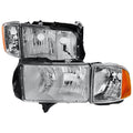 1500 2500 3500 SPORT HEADLIGHTS AND CORNER LIGHTS CHROME HOUSING CLEAR LENS AMBER REFLECTOR