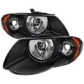 HEADLIGHTS BLACK HOUSING CLEAR LENS WITH AMBER REFLECTOR - NO BULBS INCLUDED