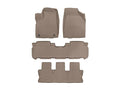 WeatherTech Tan Front Rear Rear FloorLiner HP Fits -20-19 Highlander 45632-1-2-3IM