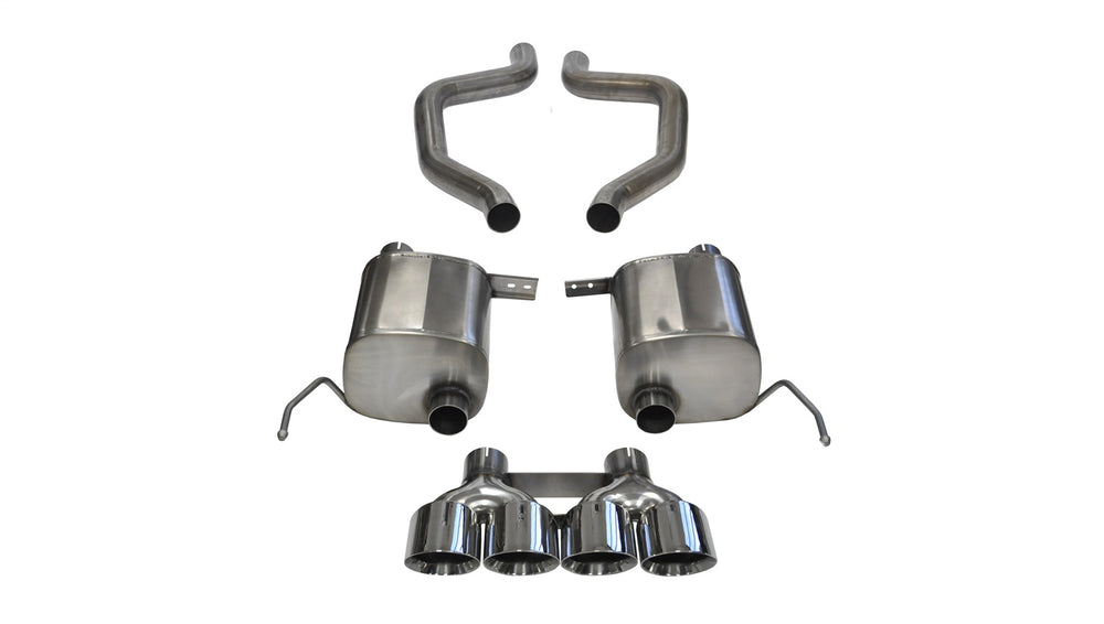 2.75 Inch Cat-Back Sport Exhaust Dual Rear Exit Quad Polished Tips 15-Present Chevy C7 Corvette Plus