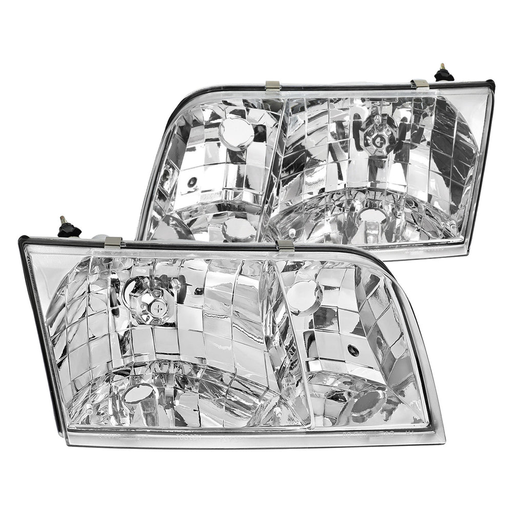 VICTORIA HEADLIGHTS CHROME HOUSING CLEAR LENS