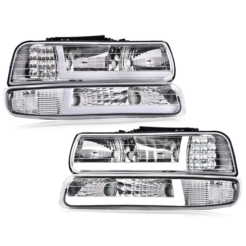 1519 SILVERADO 2500/3500HD HALOGEN MODELS OEM STYLE HEADLIGHTS BLACK