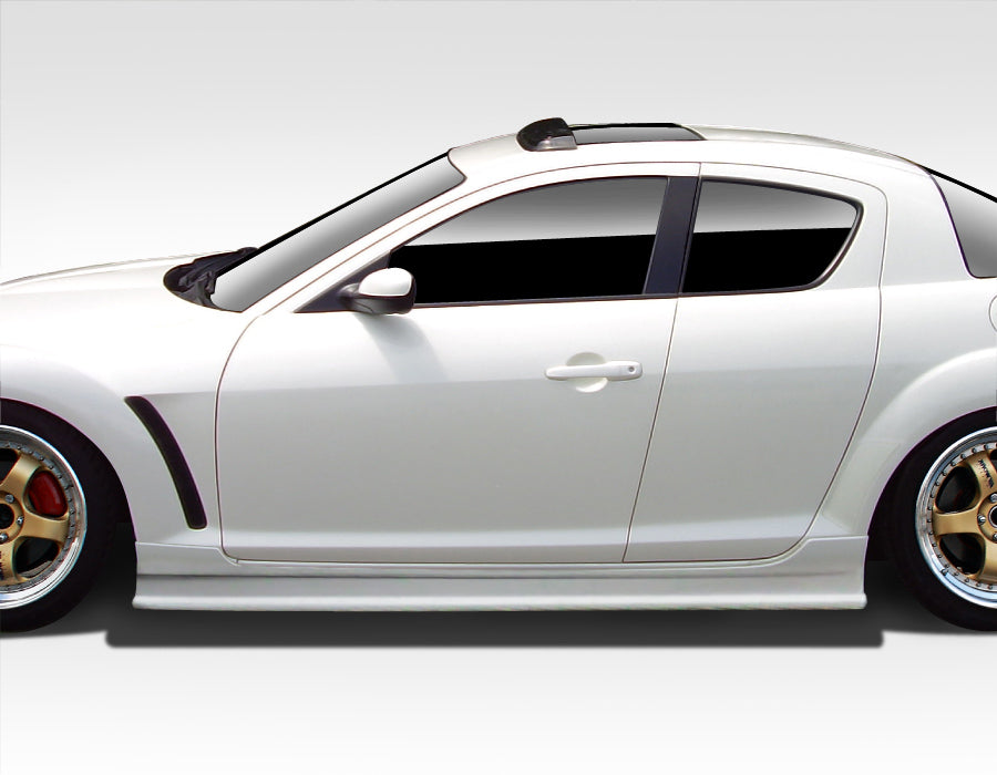 2004-2008 Mazda RX-8 Duraflex X-Sport Body Kit - 4 Piece - Includes X-Sport Front Bumper Cover (109489) Type F Side Skirt Rocker Panels (109485) K-1 Rear Bumper Cover (109488)