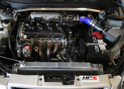 HPS Performance Performance Shortram Air Intake 2002-2006 Nissan Altima 2.5L 4Cyl Includes Heat Shield Blue