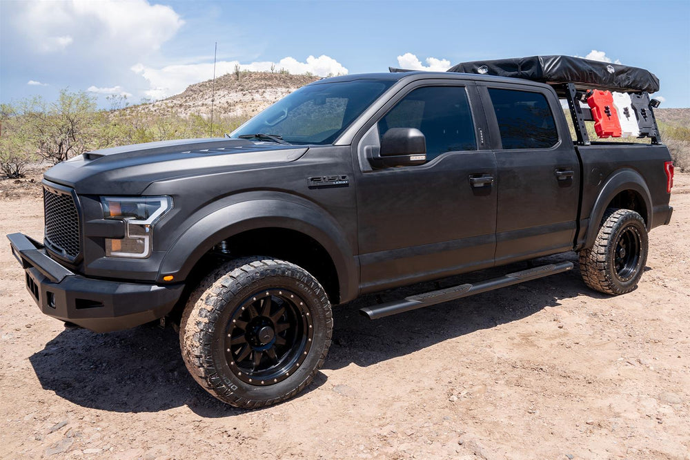 22C TUNDRA DOUBLE CAB 5IN OVAL STYLE SLIDE TRACK RUNNING BOARDS BLACK TXD ALUMINUM