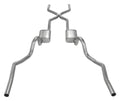 Crossmember Back w H-Pipe Exhaust System 64-72 A-Body Split Rear Dual Exit 2.5 in Intermediate And Tail Pipe Turbo Pro Muffler Hardware Incl Tip Not Incl Pypes Exhaust