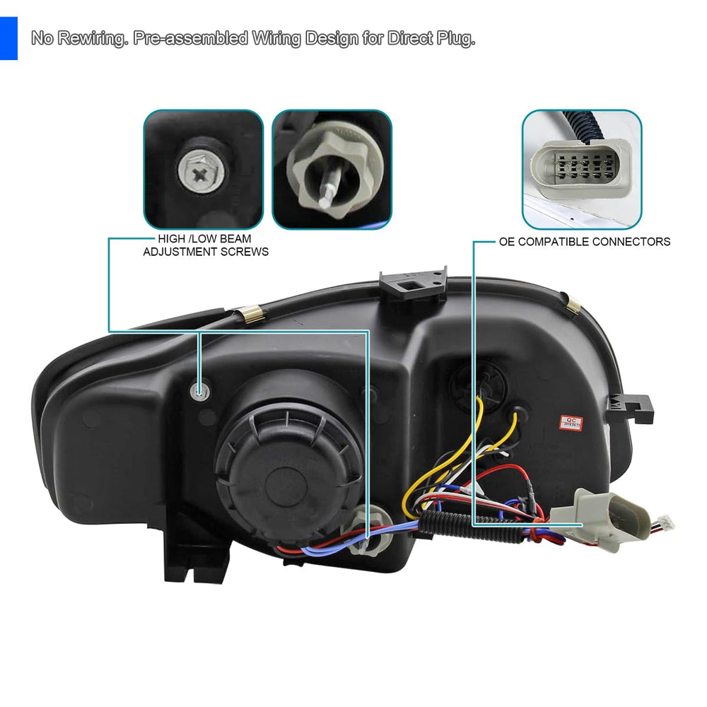 PROJECTOR HEADLIGHT BLACK R8 STYLE