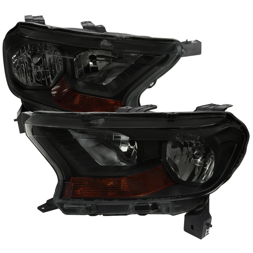 XL XLT MODELS OE STYLE HALOGEN HEADLIGHTS WITH MATTE BLACK HOUSING AND SMOKED LENS - DOES NOT FIT LARIAT MODELS OR LED DAY TIME RUNNING HEADLIGHT MODELS - FIT HALOGEN MODELS ONLY