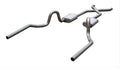 Crossmember Back w X-Pipe Exhaust System 64-74 GM A Body Split Rear Dual Exit 3 in Intermediate And Tail Pipe 304 Stainless Race Pro Mufflers Hardware Incl Tip Not Incl Pypes Exhaust