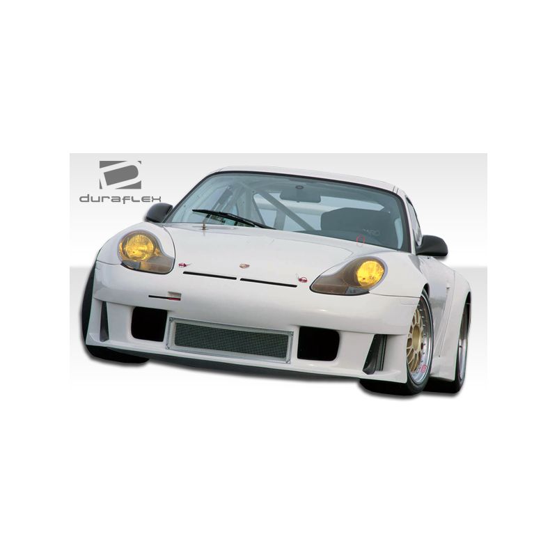 1999-2001 Porsche 911 Carrera 996 C2 C4 Duraflex GT3-R Look Wide Body Kit - 9 Piece - Includes GT3-R Look Wide Body Front Bumper Cover (105400) GT3-R Look Wide Body Front Splitter (105401) GT3-R Look Wide Body Side Skirts Rocker Panels (105402) GT3-R Look