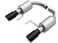 Axle Back Exhaust 15-17 Mustang V6 and Ecoboost Split Rear Dual Exit 3 in Black Tips Hardware Included Polished 304 Stainless Steel Pypes Exhaust