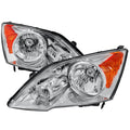 HEADLIGHTS CHROME HOUSING CLEAR LENS WITH AMBER REFLECTOR - NO BULBS INCLUDED
