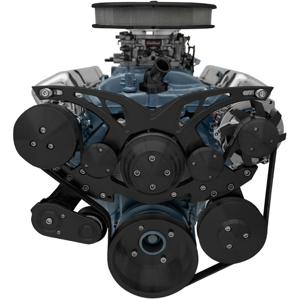 Pontiac V8 Style Track Serpentine Kit Black