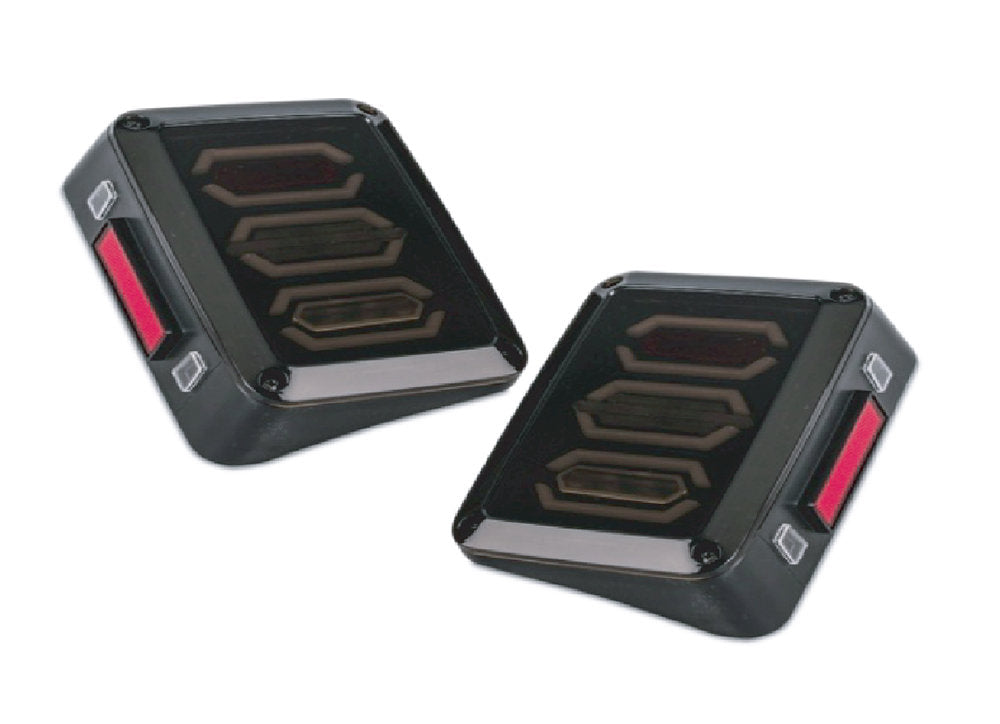 ~(4 lbs. 8X7X6)~ Jeep JK 6x8 Inch Work Light 25 Watt Blackout II Tail Light Tempest Series Quake LED