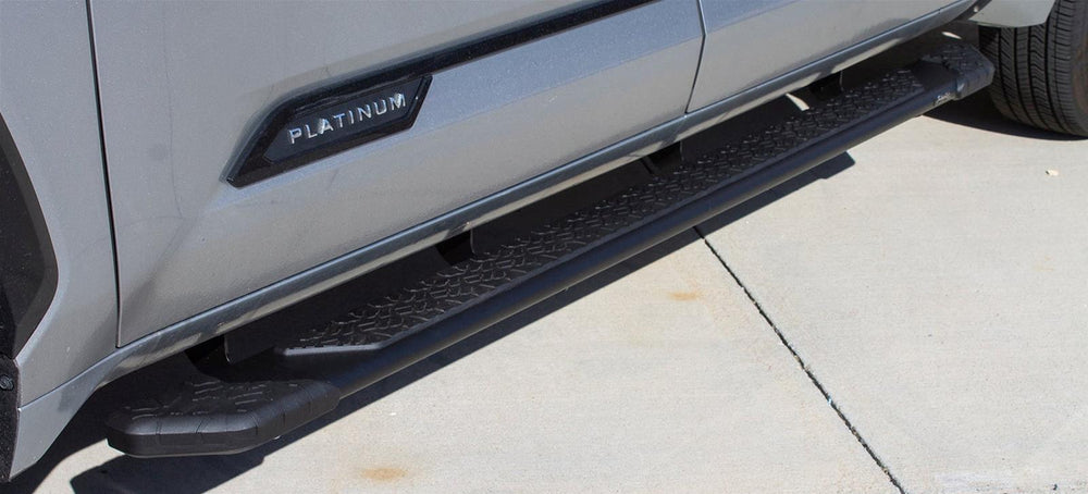 22C TUNDRA CREWMAX CAB 5IN TREAD STEP SLIDE TRACK RUNNING BOARDS BLACK TXD ALUMINUM