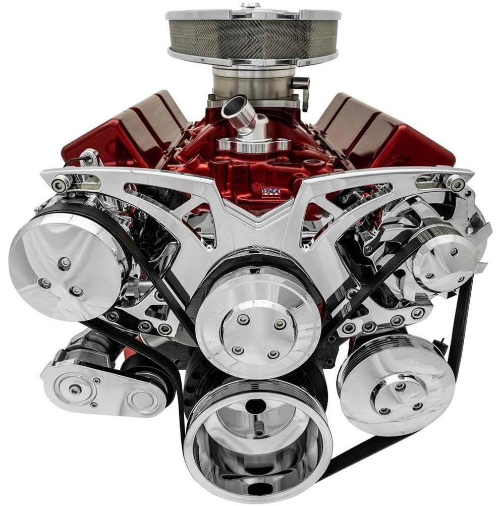 SBC Style Track Serp System W/ P/S Chrome