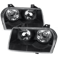 HEADLIGHTS MATTE BLACK HOUSING CLEAR LENS - USE STOCK BULBS