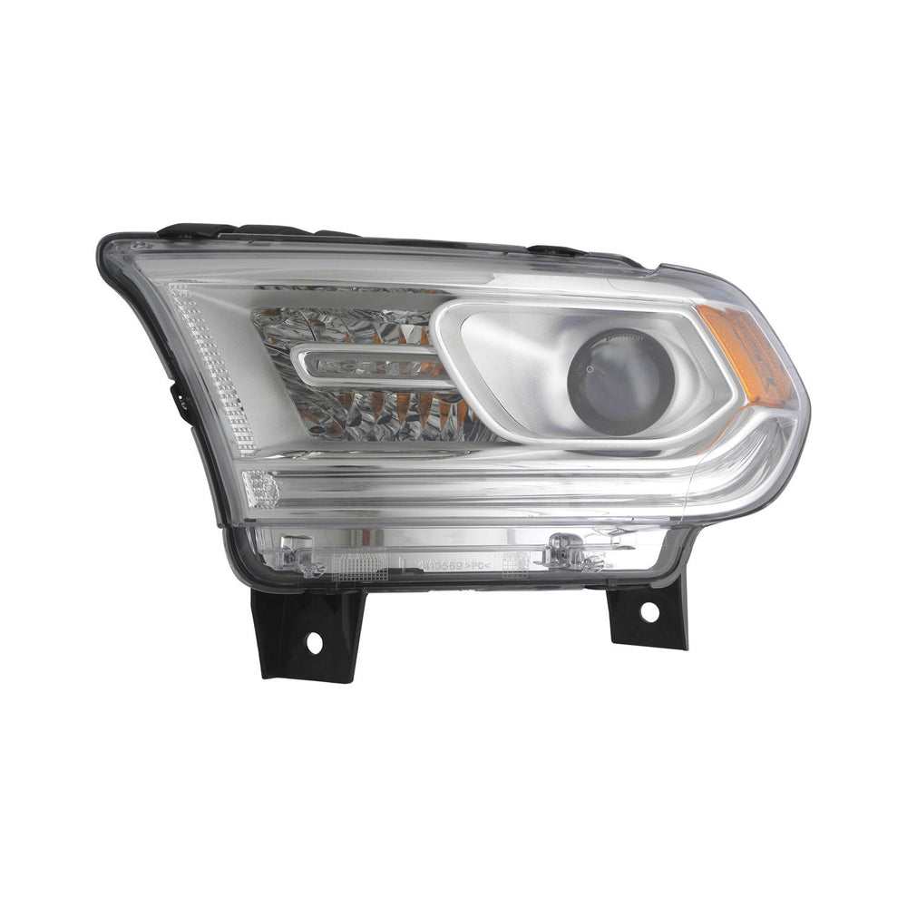 LH HEADLAMP ASSY COMPOSITE; HALOGEN; W/O LED LAMPS; CHROME TRIM; DURANGO 1415