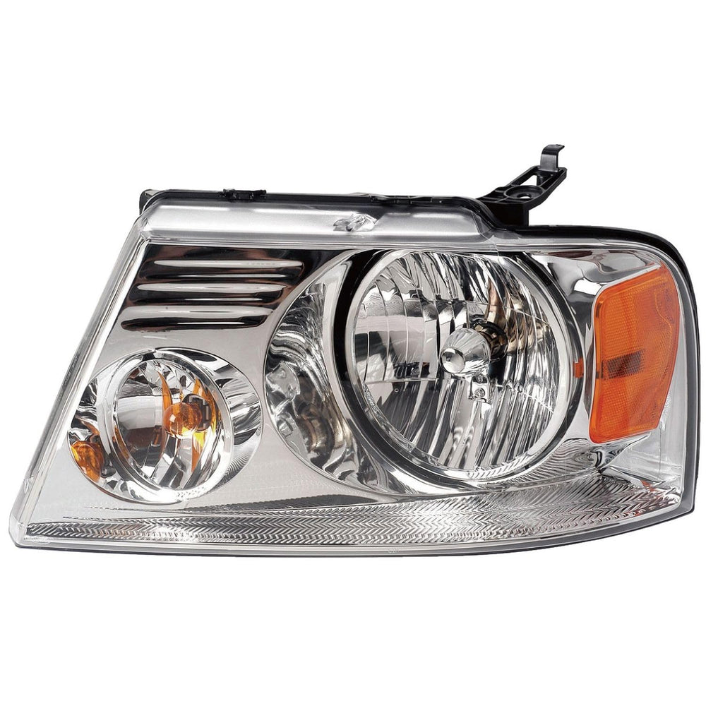 LH HEADLAMP ASSY COMPOSITE; W/CHROME TRIM; F150 0408