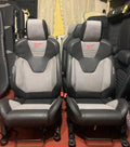 Heated Dark Fabric Seat with Blue Stitching