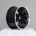 RB 15x7 4x100 30mm Offset Black with Polished Lip