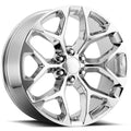 R176 Snowflake 20x9 +24mm 6x139.7 78.1mm Chrome Wheel