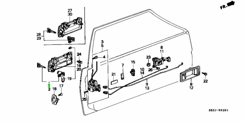 Passenger Side Door Lock Cylinder