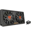 Rockville Dual 12-Inch Slim Powered Subwoofer Bundle with