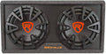 Rockville Dual 12-Inch Slim Powered Subwoofer Bundle with
