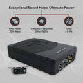 10-Inch 200W RMS Under-Seat Powered Subwoofer and Amplifier