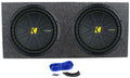 Kicker CompC 12" DVC Dual Subwoofer Sealed Enclosure Bundle