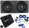 Kicker CompC 12" DVC Dual Subwoofer Sealed Enclosure Bundle