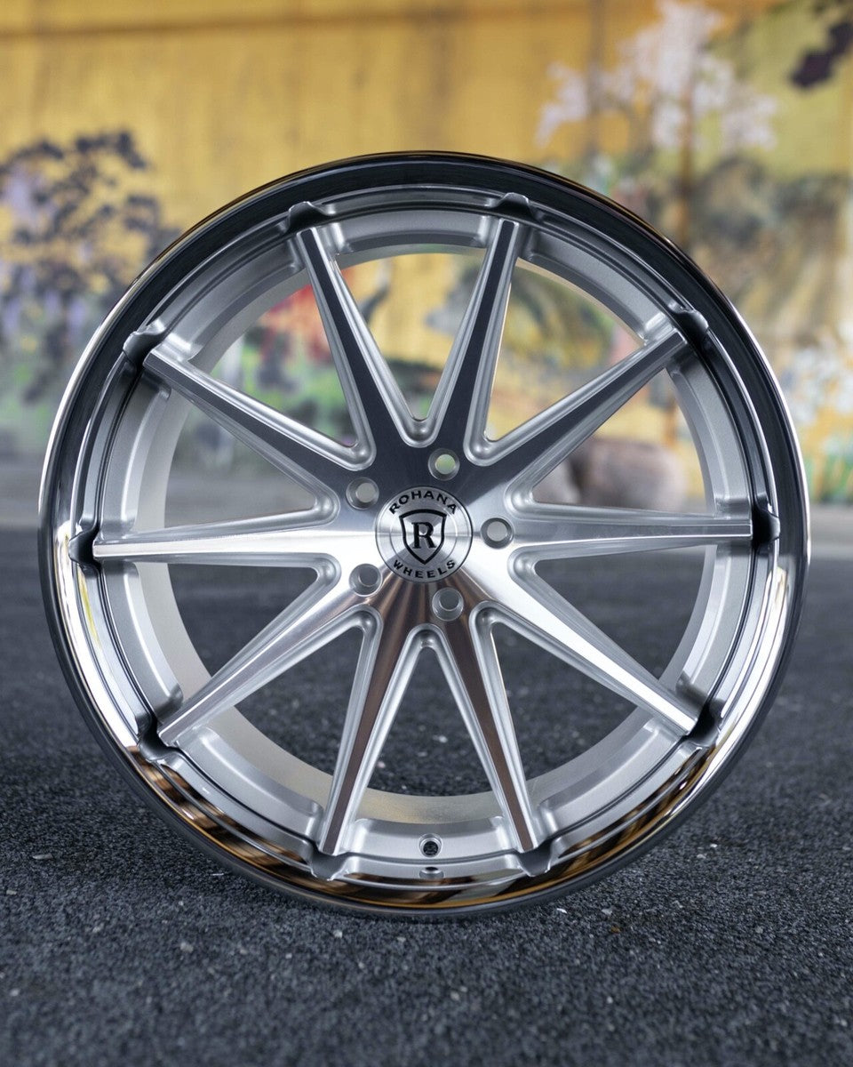 Rohana Machine Black and Chrome Lip Wheel