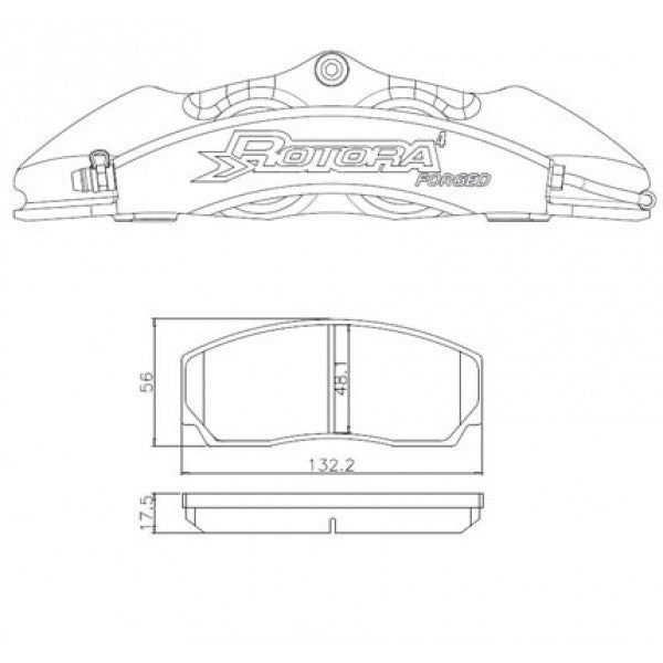 H2 Ceramic Rear 4-Piston Caliper Brake Pads