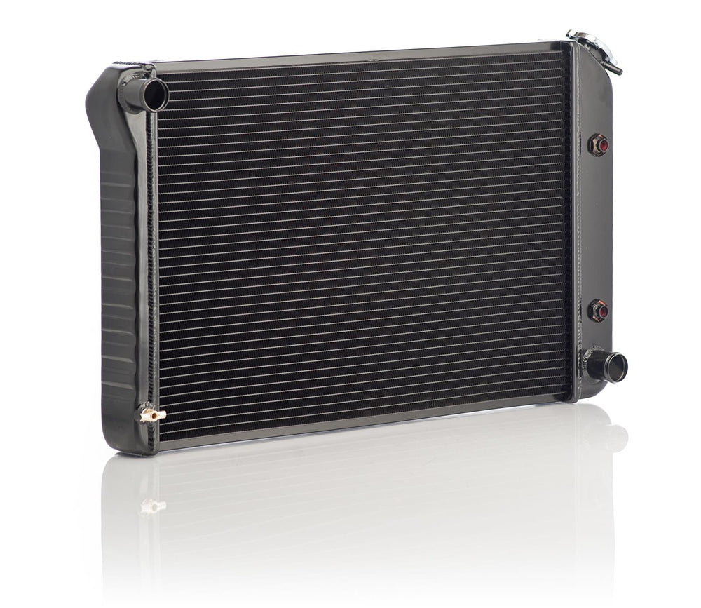 BE COOL OE RESTORATION BLACK FINISH CROSSFLOW RADIATOR FOR FIREBIRD W/AUTO TRANS (CORRECT T/A)