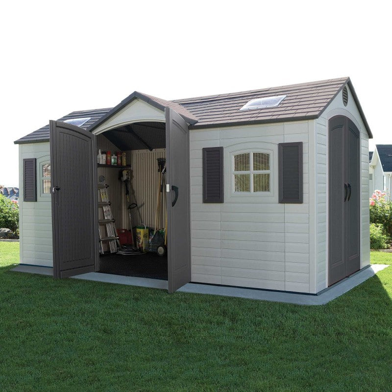 LIFETIME 15FT X 8FT OUTDOOR STORAGE SHED