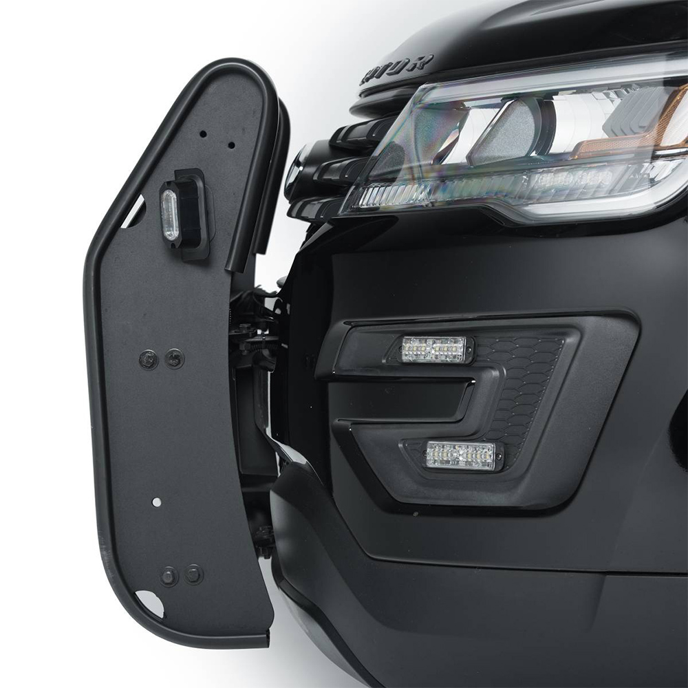 1521 DODGE CHARGER LIGHT READY STEEL TEXTURED BLACK PUSH BUMPER+2LIGHT MASK PLATE (WHELEN ION)