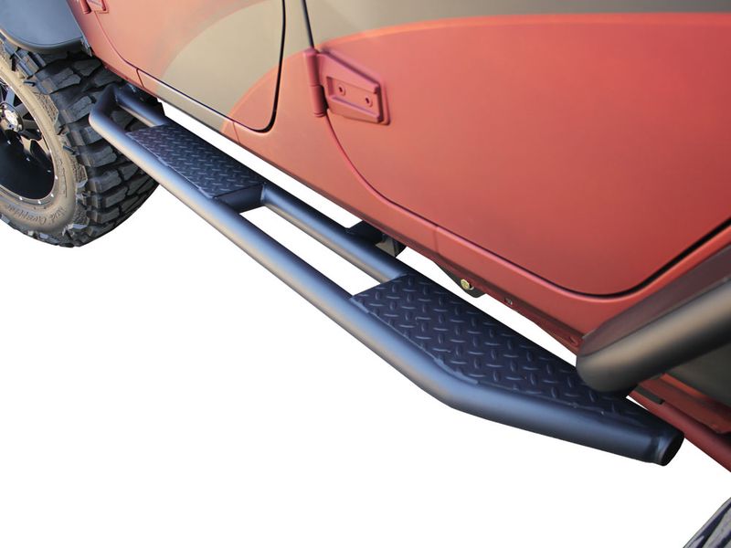 0717 WRANGLER TUBULAR STEPS BLACK (4 DOOR ONLY)