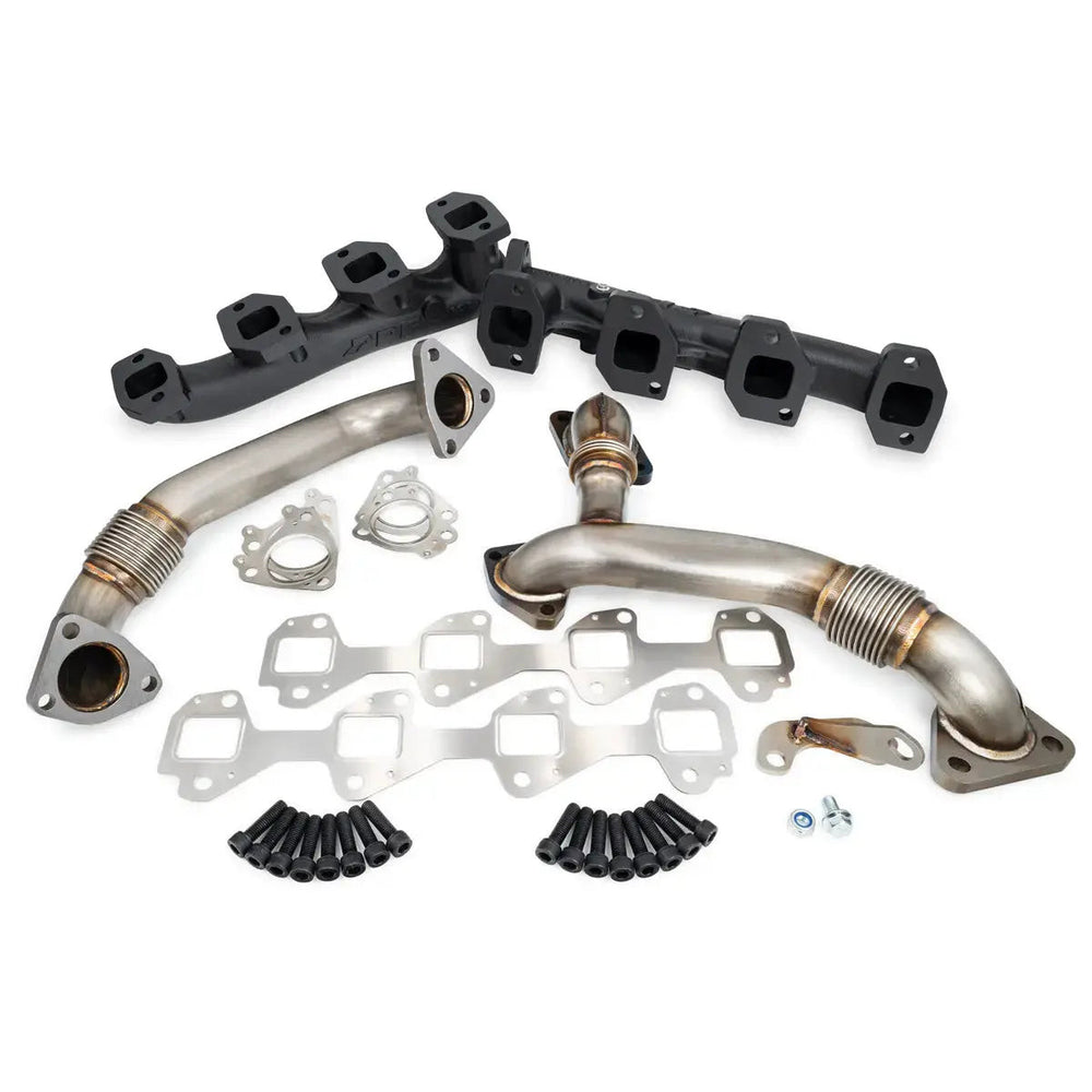 HIGH FLOW EXHAUST MANIFOLD AND UPPIPES KIT SILVERADO/SIERRA 6.6L LMM BLACK