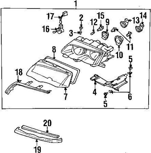 LH HEADLIGHT CV CMRO 1618 (HALOGEN)(W/O DRL)