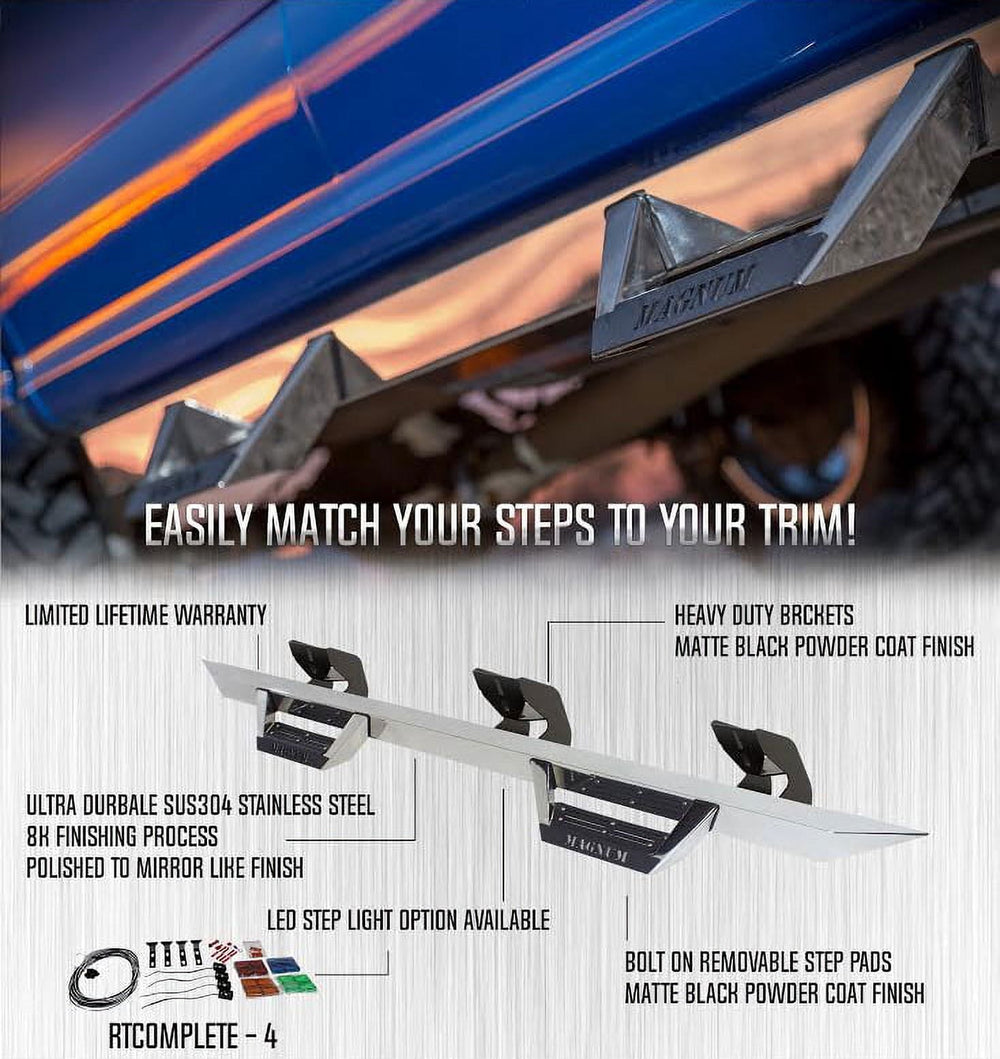 (DPN)0717 TACOMA DOUBLE CAB SB STAINLESS STEEL RT STEPS