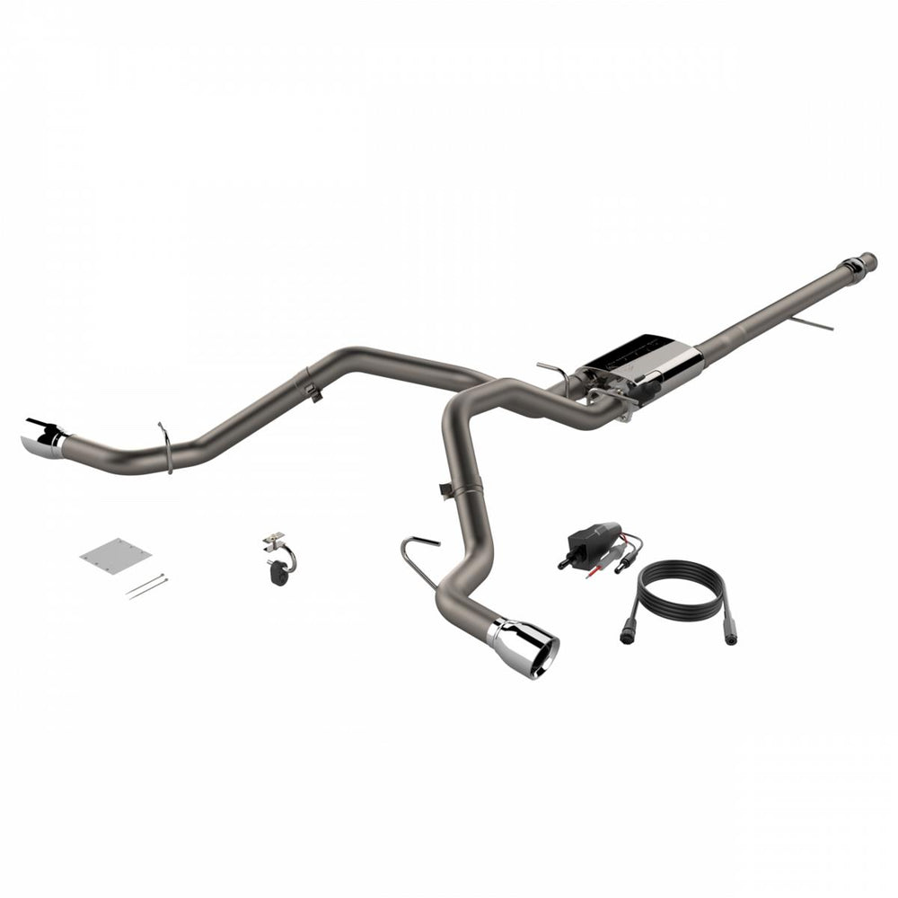 20142018 SILVERADO/SIERRA QTP SCREAMER SPLIT REAR EXIT CAT BACK BLACK TIPS