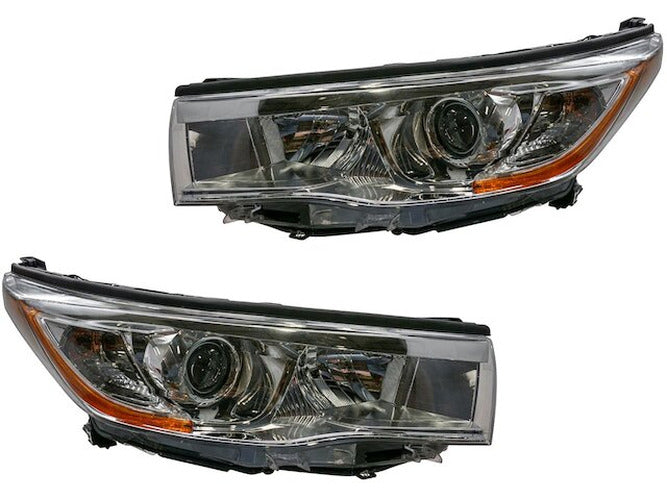 RH HEADLAMP ASSY COMPOSITE; HYBRID; W/SMOKED CHROME ACCENT; HIGHLANDER 1416