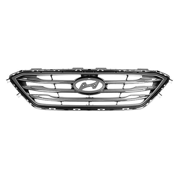GRILLE ASSY SPORT TYPE; W/O AUTO CRUISE; SILVER/CHROME HYUNDAI SONATA 1517
