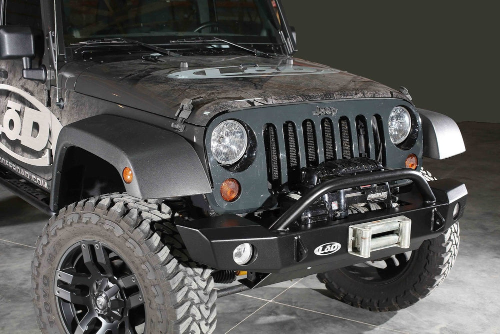 ~(90 lbs. 63X17X14)~ Signature Series Mid Width Front Bumper w / Bull Bar tube Guard