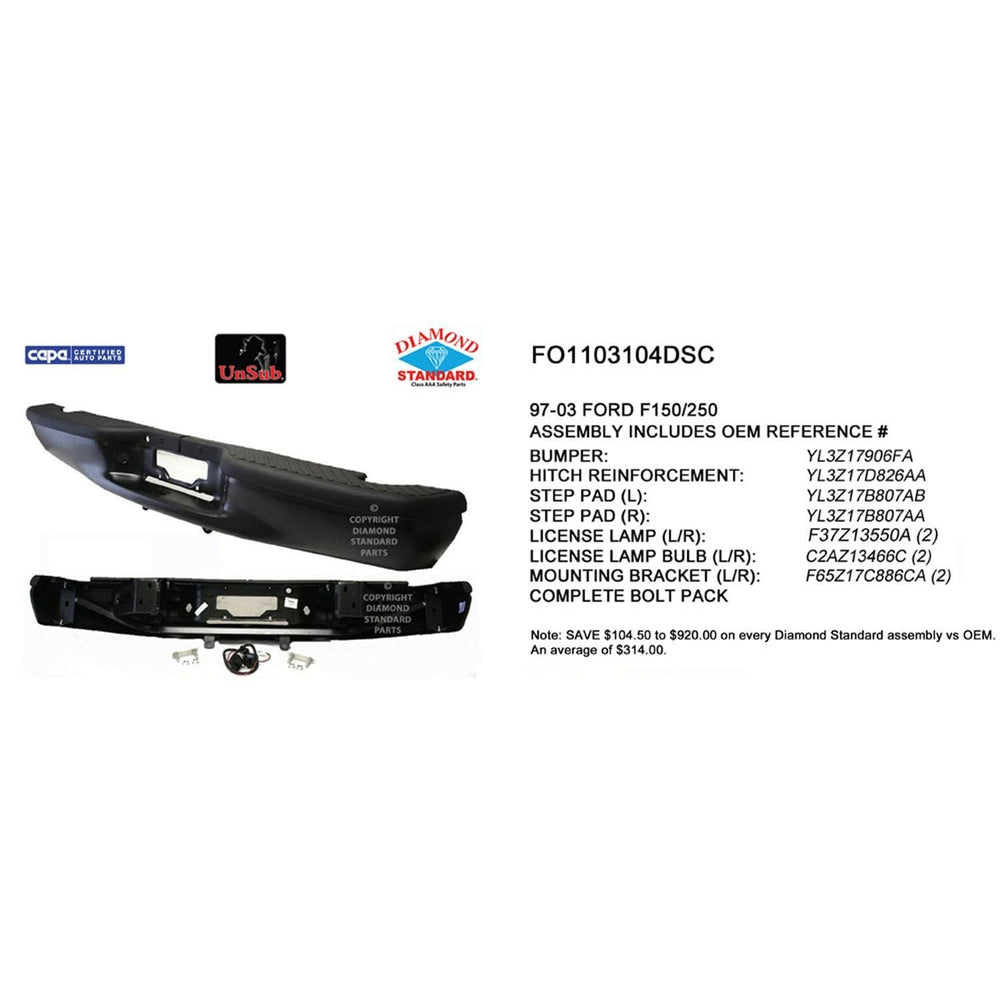 CAPA 9703 FORD F150/250 LD FLARESIDE 0203 SUPERCREW BLACK ASSEMBLY