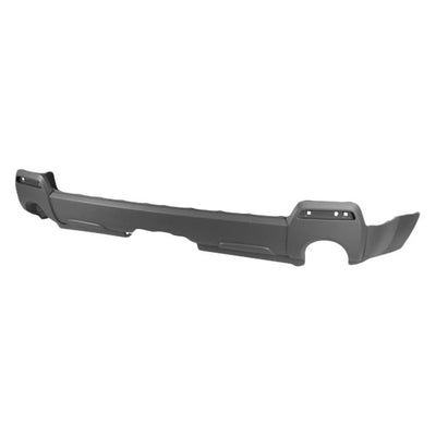 RR BUMPER VALANCE PANEL LOWER MAT DARK GRAY W/ DUAL EXHAST W/O CHROME PKG TERRAIN 1015