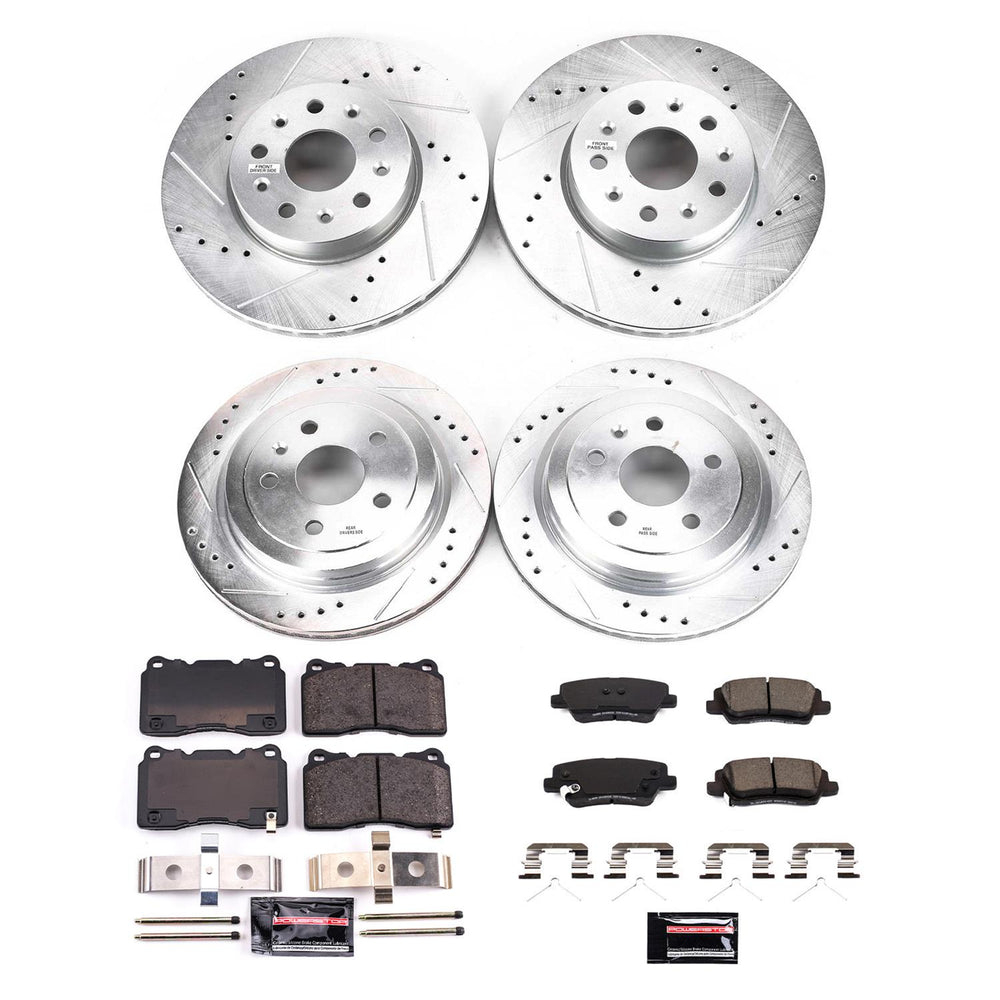 Power Stop 2019 Cadillac CTS Front & Rear Z23 Evolution Brake Kit