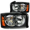 0506 DAKOTA HEADLIGHTS BLACK CLEAR DRIVER/PASSENGER