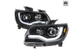 LED PROJECTOR HEADLIGHT FULL GLOSSY BLACK